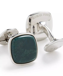 Deep Green Stone Semi Precious Cufflinks