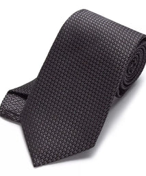 Grey Tonal Textured Woven Silk Tie