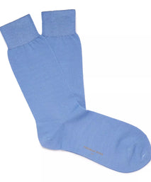 Blue Mid Length Fine Merino Wool Socks