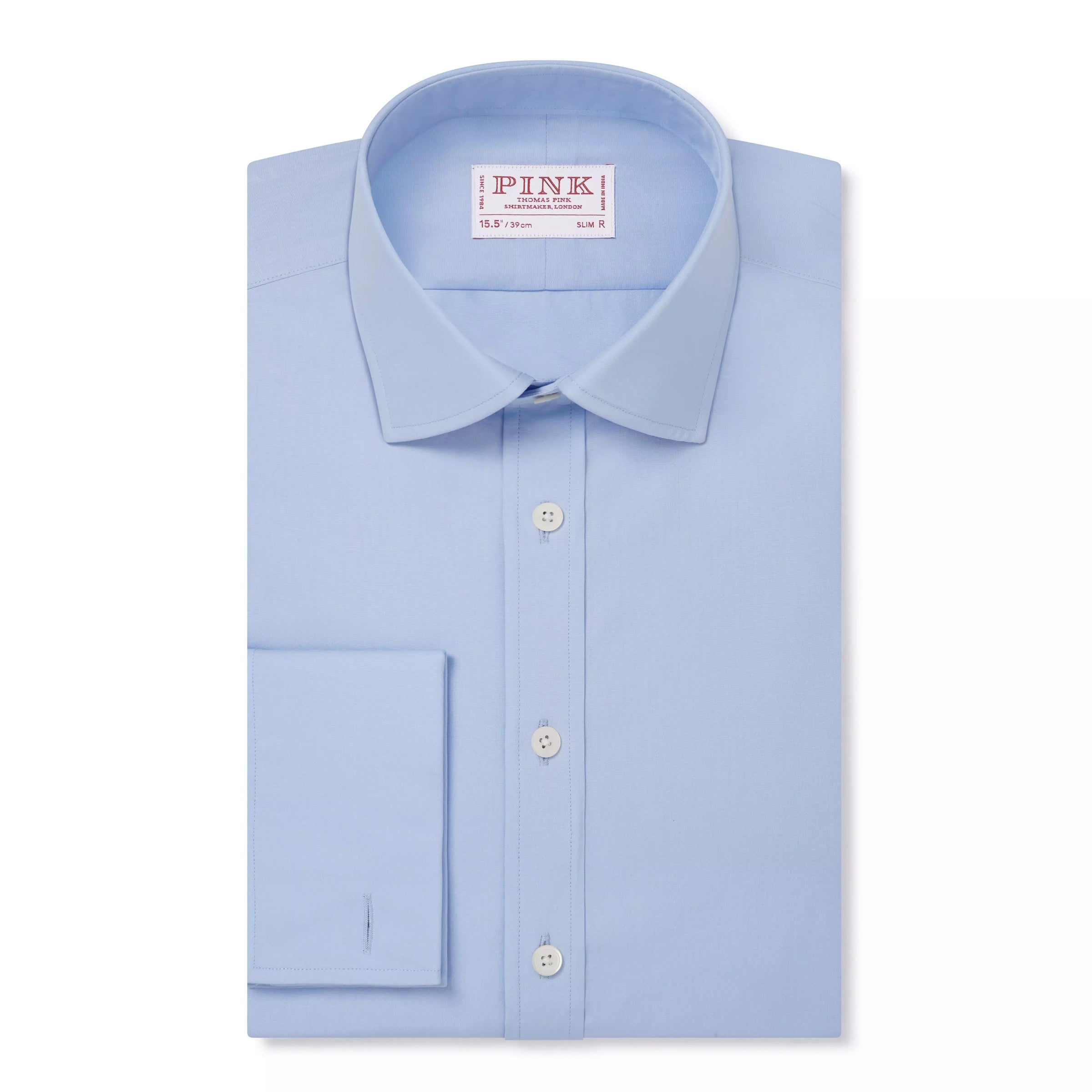 Pale Blue Slim Fit Double Cuff Poplin Formal Shirt
