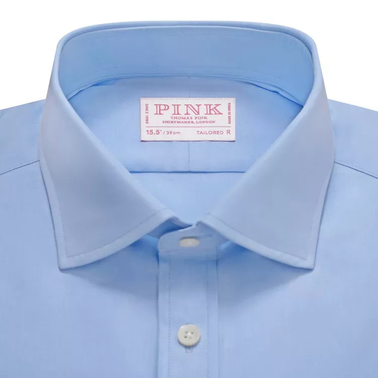 Pale Blue Tailored Fit Double Cuff Ramses Poplin Formal Shirt