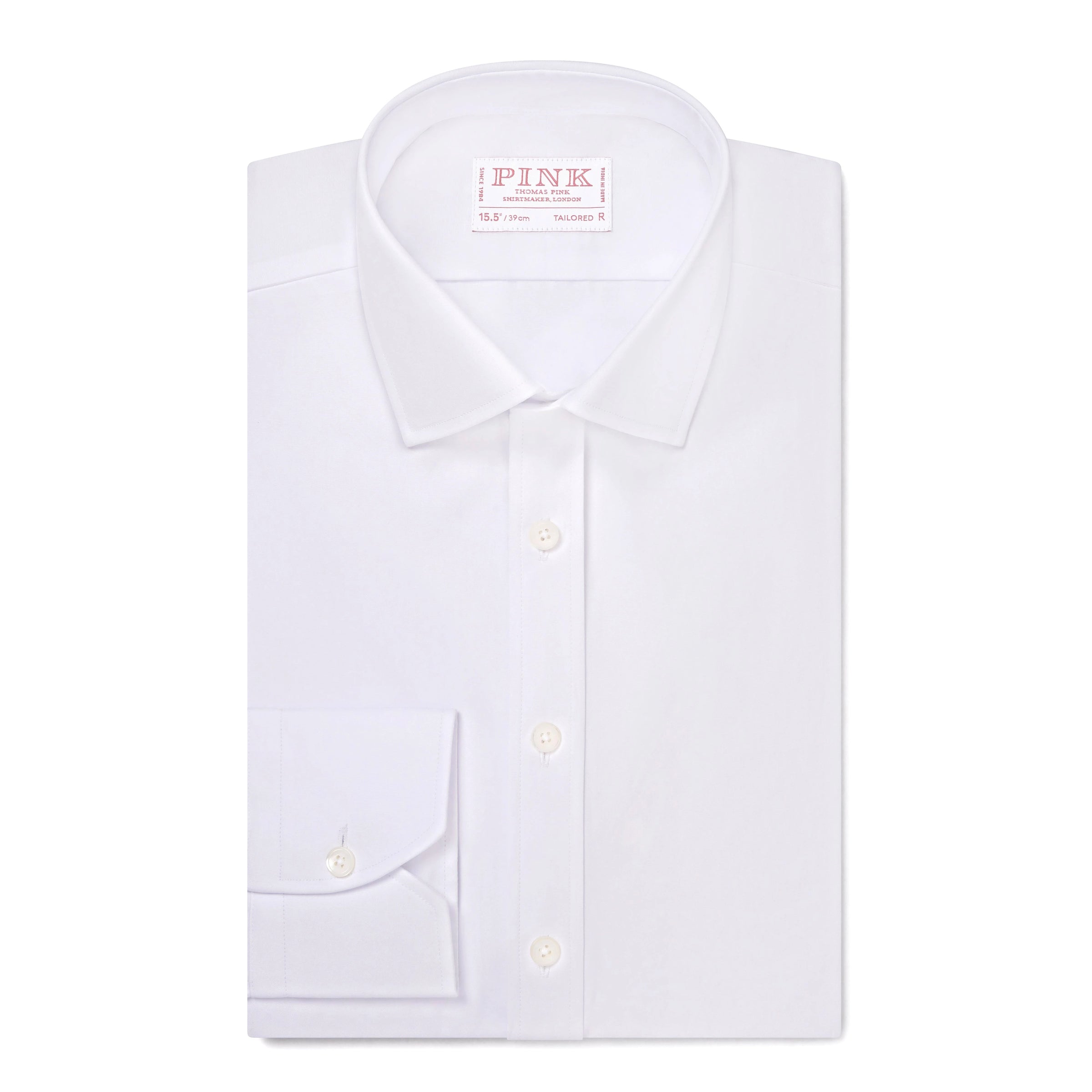 White Tailored Fit Double Cuff Ramses Poplin Formal Shirt