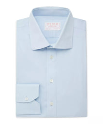 Pale Blue Athletic Fit Stretch Plain Poplin Formal Shirt