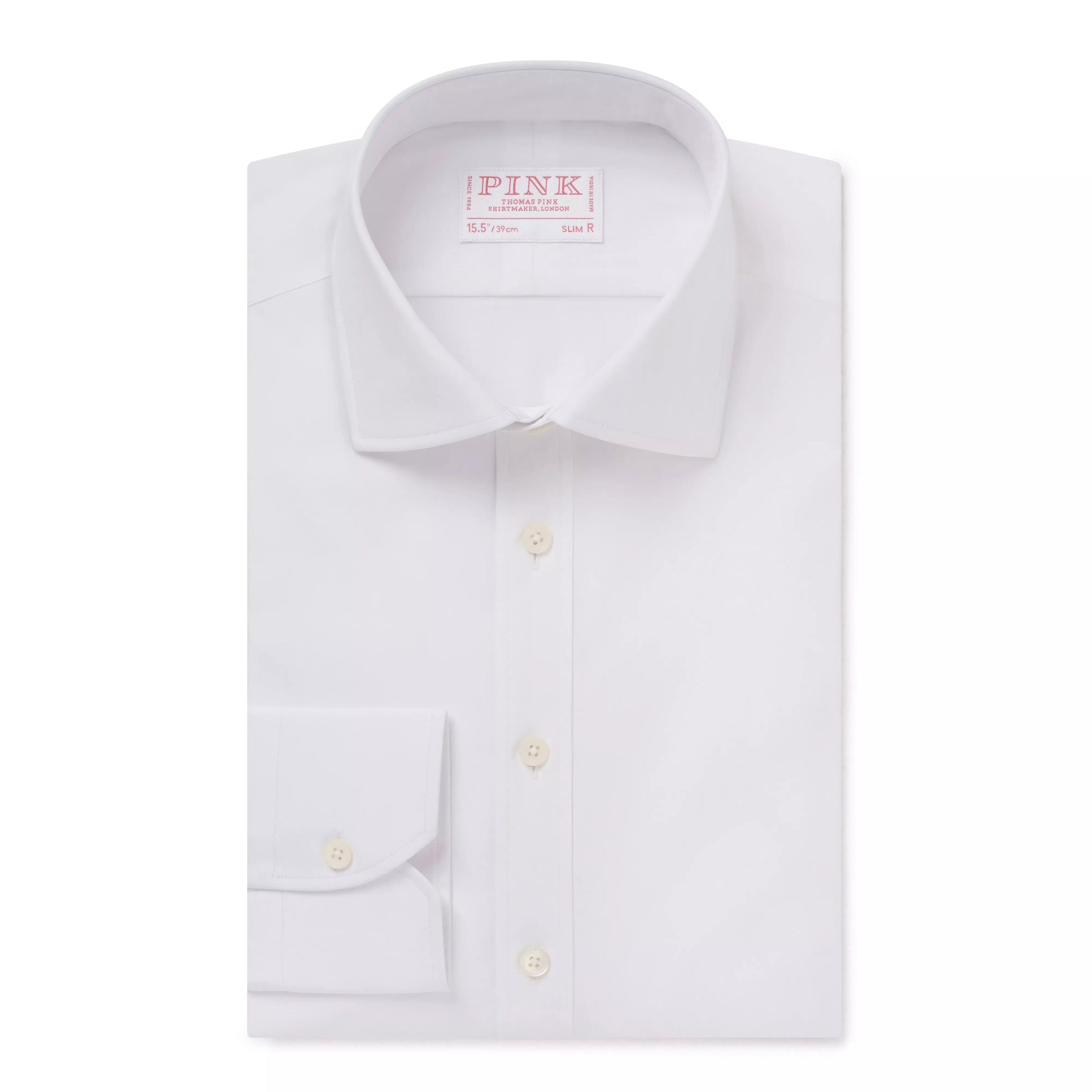 White Slim Fit Solid Cotton Formal Shirt
