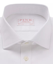 White Slim Fit Solid Cotton Formal Shirt