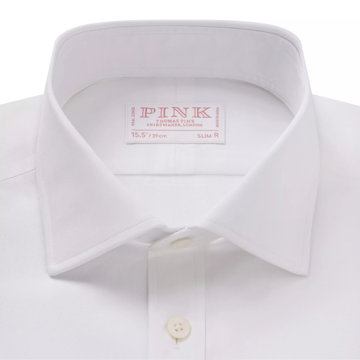 White Slim Fit Solid Cotton Formal Shirt