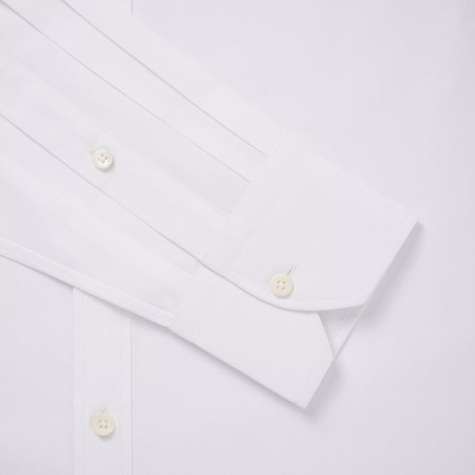 White Slim Fit Solid Cotton Formal Shirt