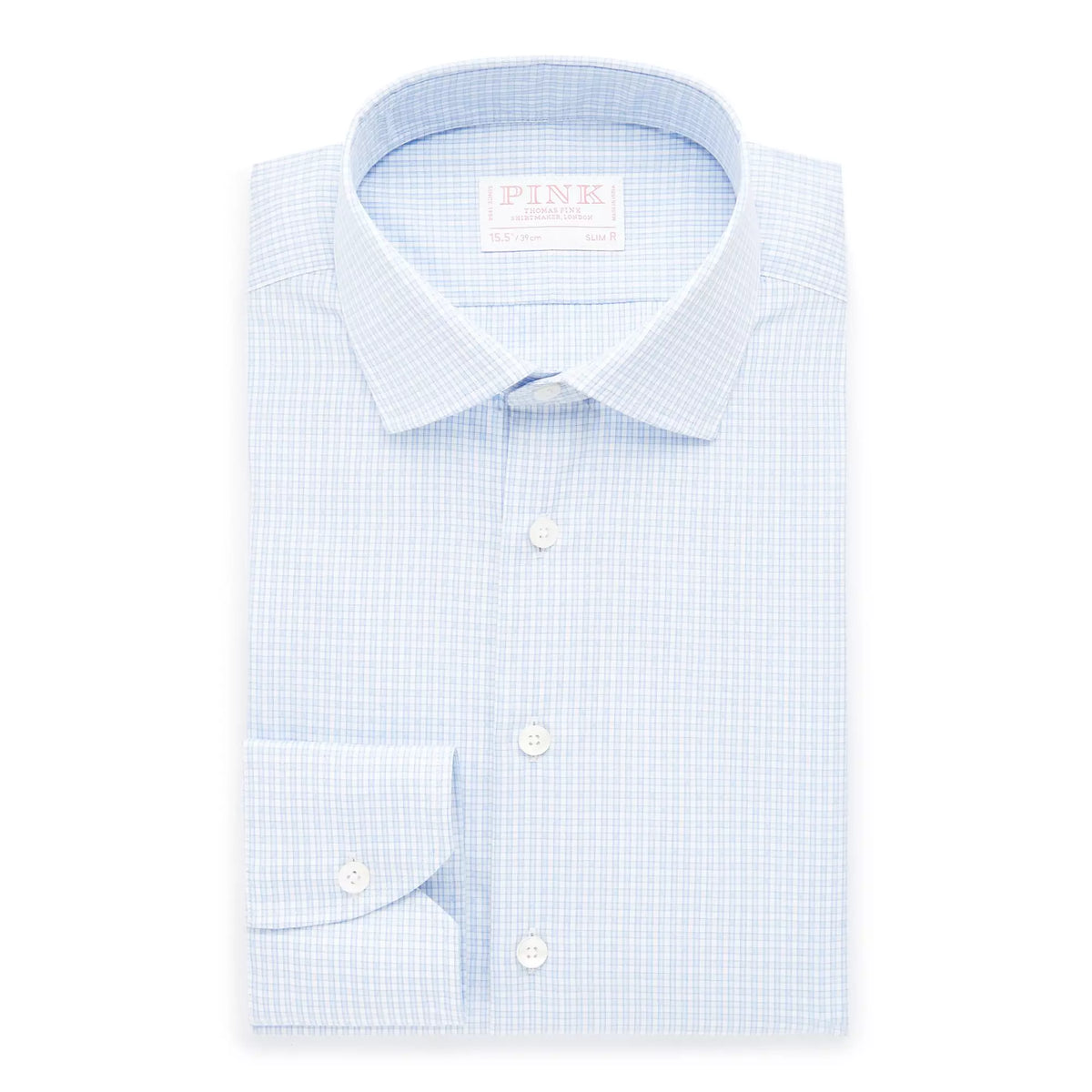 Blue & White Slim Fit Dobby Texture Check Formal Shirt