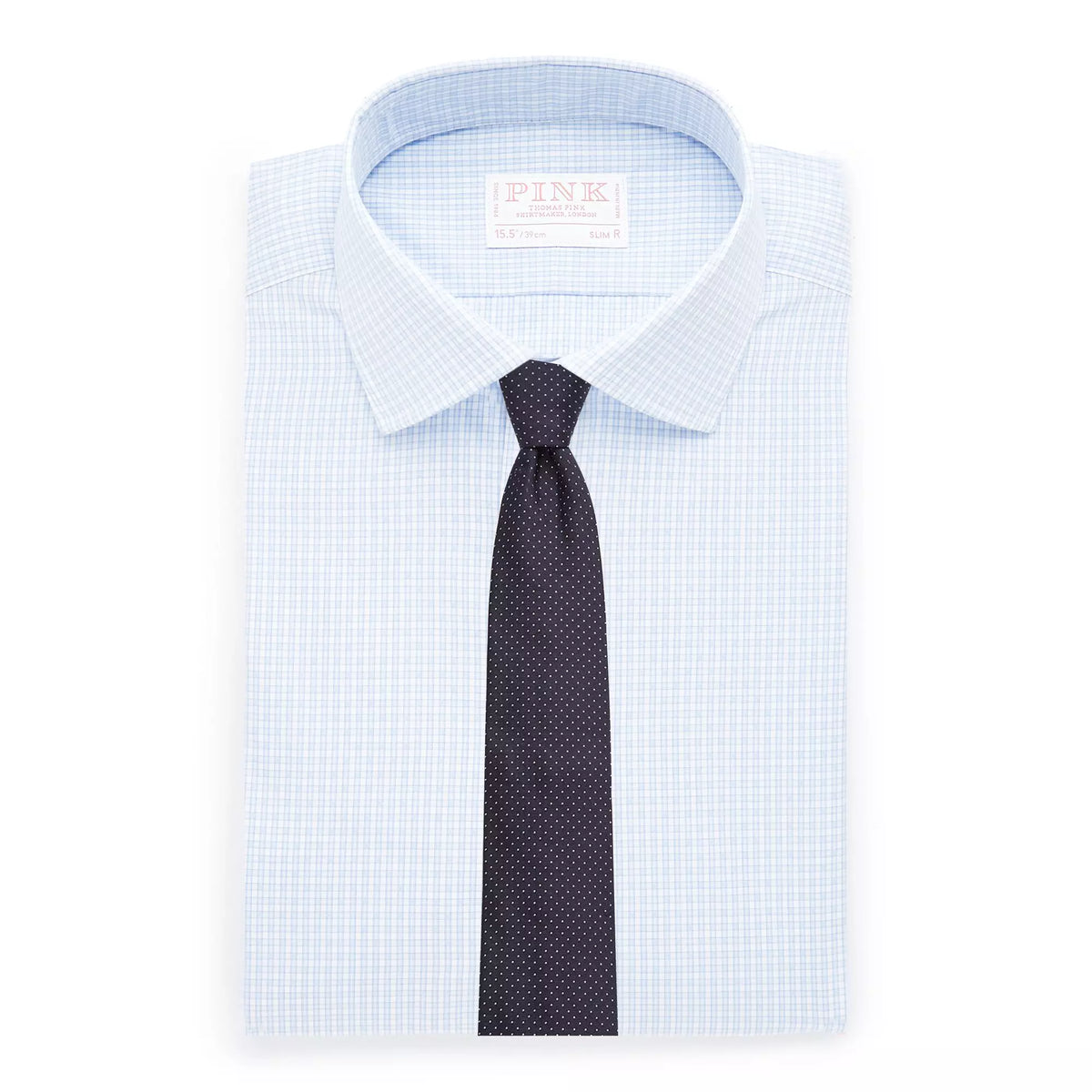 Blue & White Slim Fit Dobby Texture Check Formal Shirt