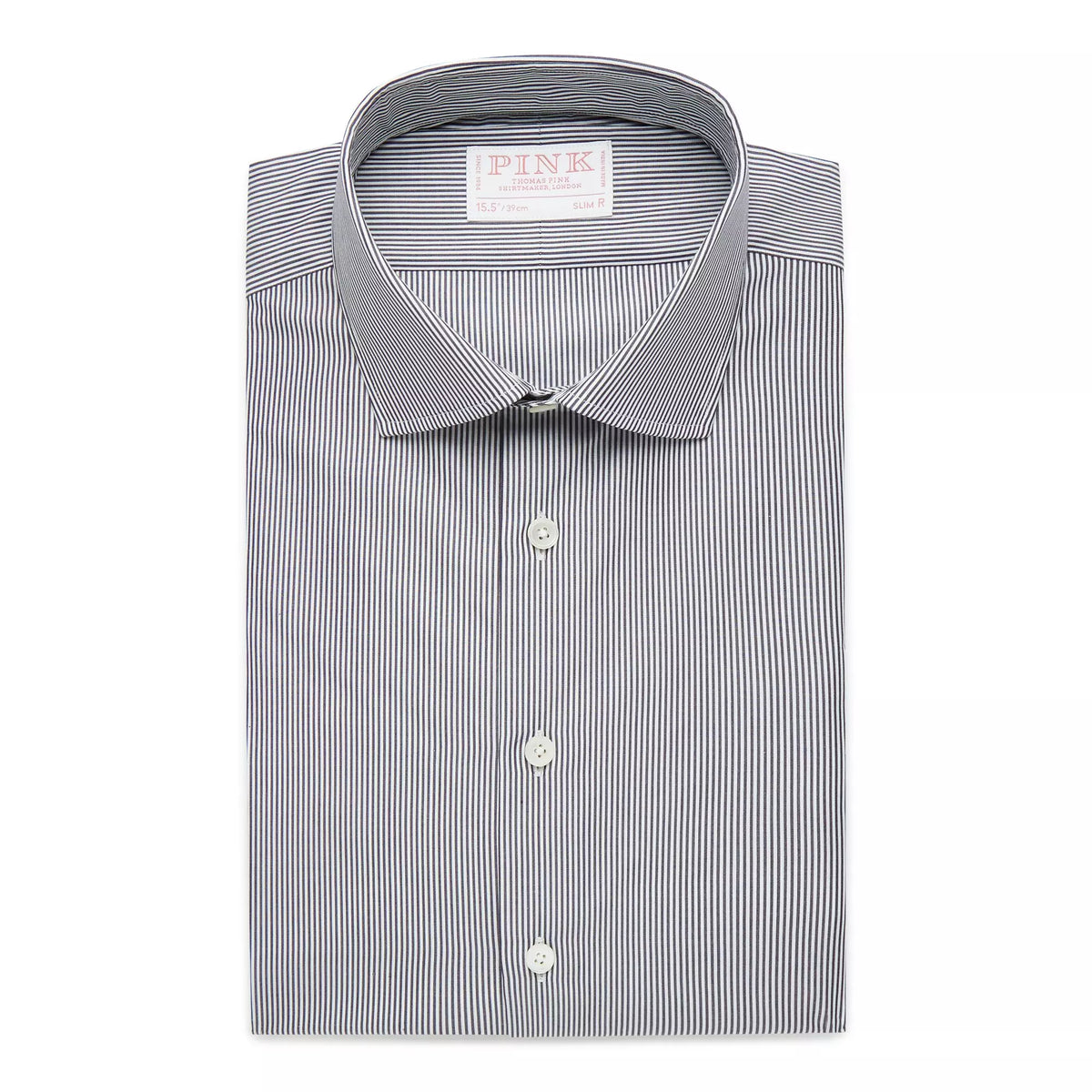 Navy & White Slim Fit Supraluxe Fine Bengal Formal Shirt