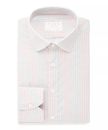 Deep Pink & White Tailored Fit Shadow Casual Check Formal Shirt