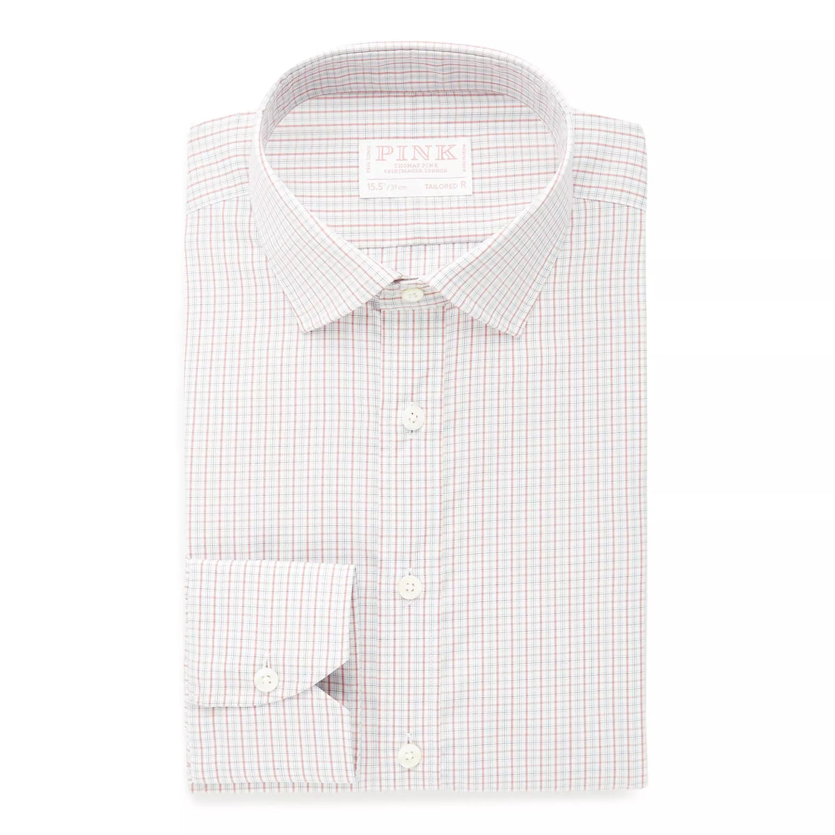 Deep Pink & White Tailored Fit Shadow Casual Check Formal Shirt