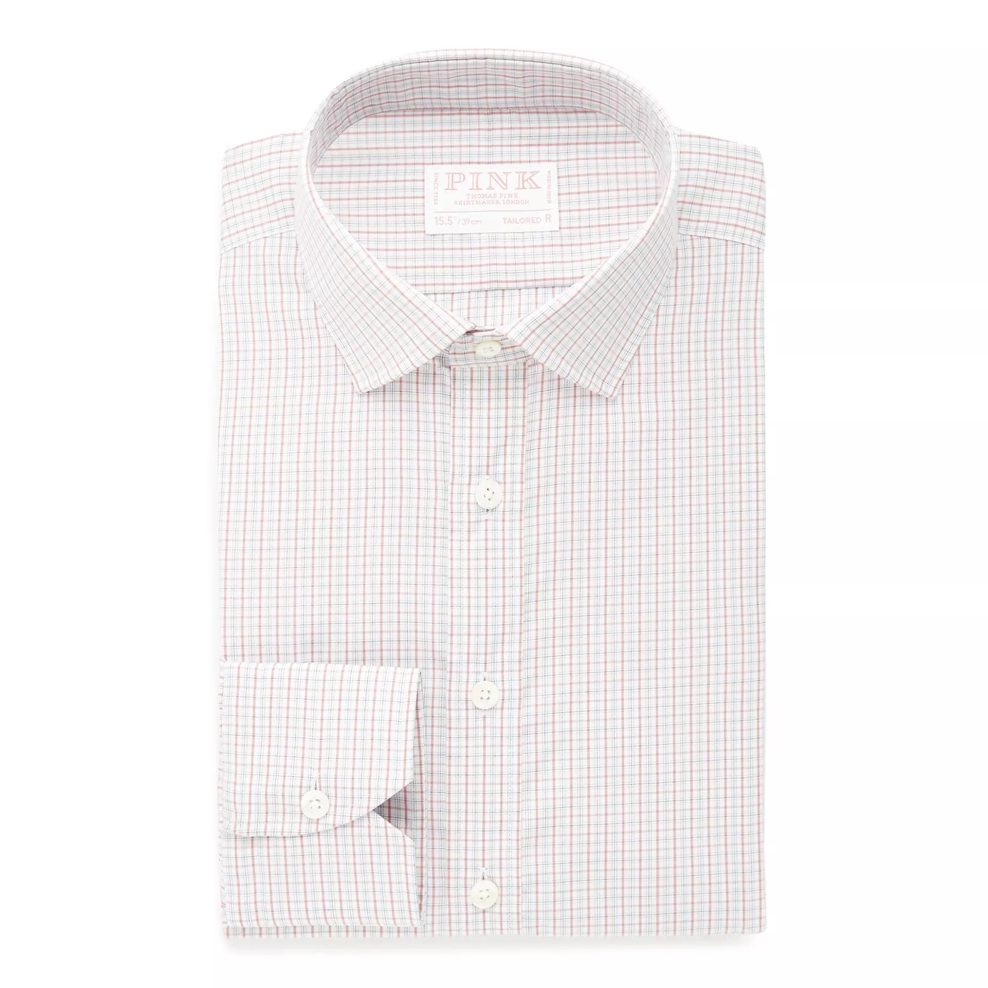 Deep Pink & White Tailored Fit Shadow Casual Check Formal Shirt