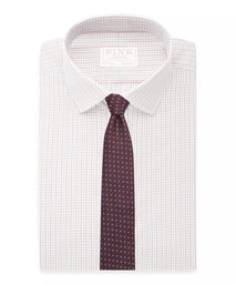 Deep Pink & White Tailored Fit Shadow Casual Check Formal Shirt