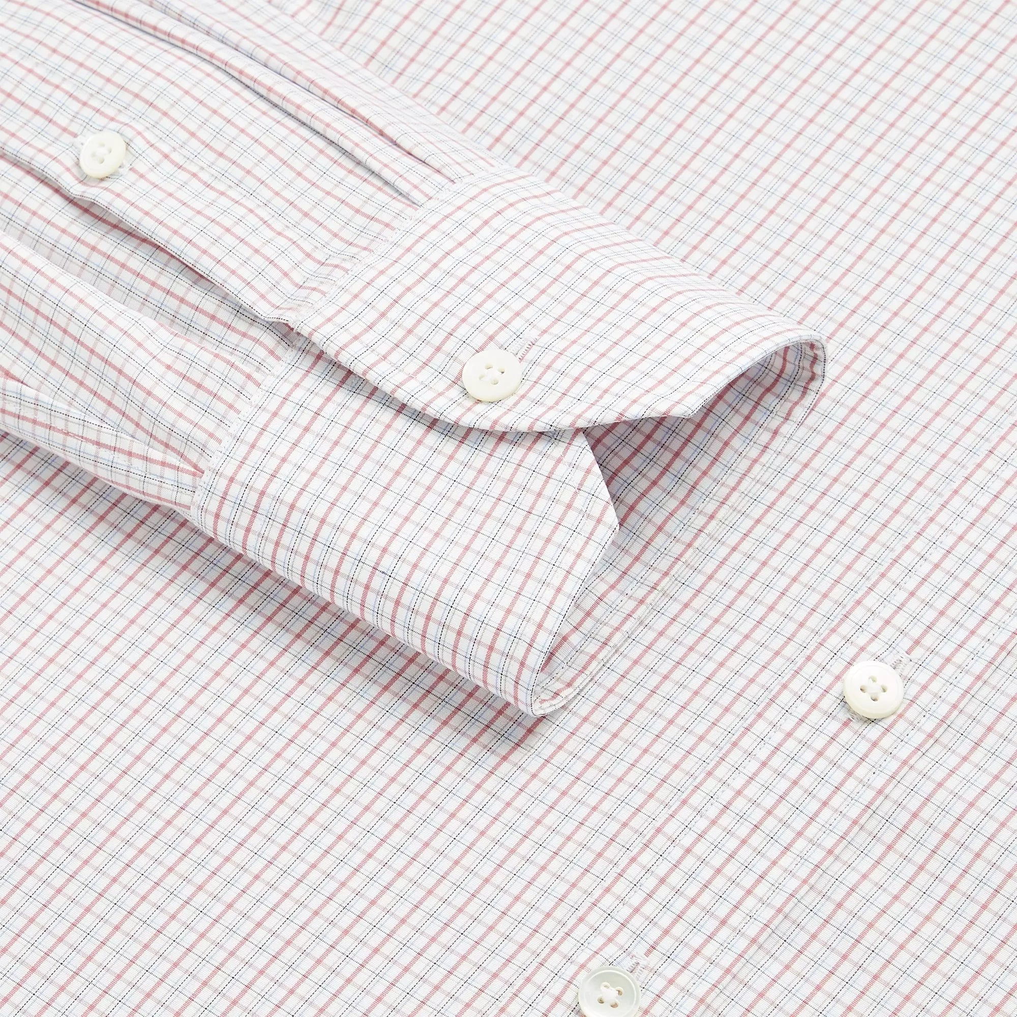 Deep Pink & White Tailored Fit Shadow Casual Check Formal Shirt