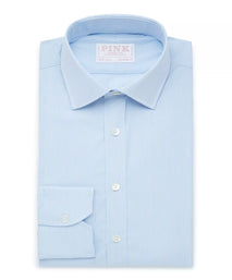 Pale Blue & White Tailored Fit Supraluxe Fine Bengal Formal Shirt