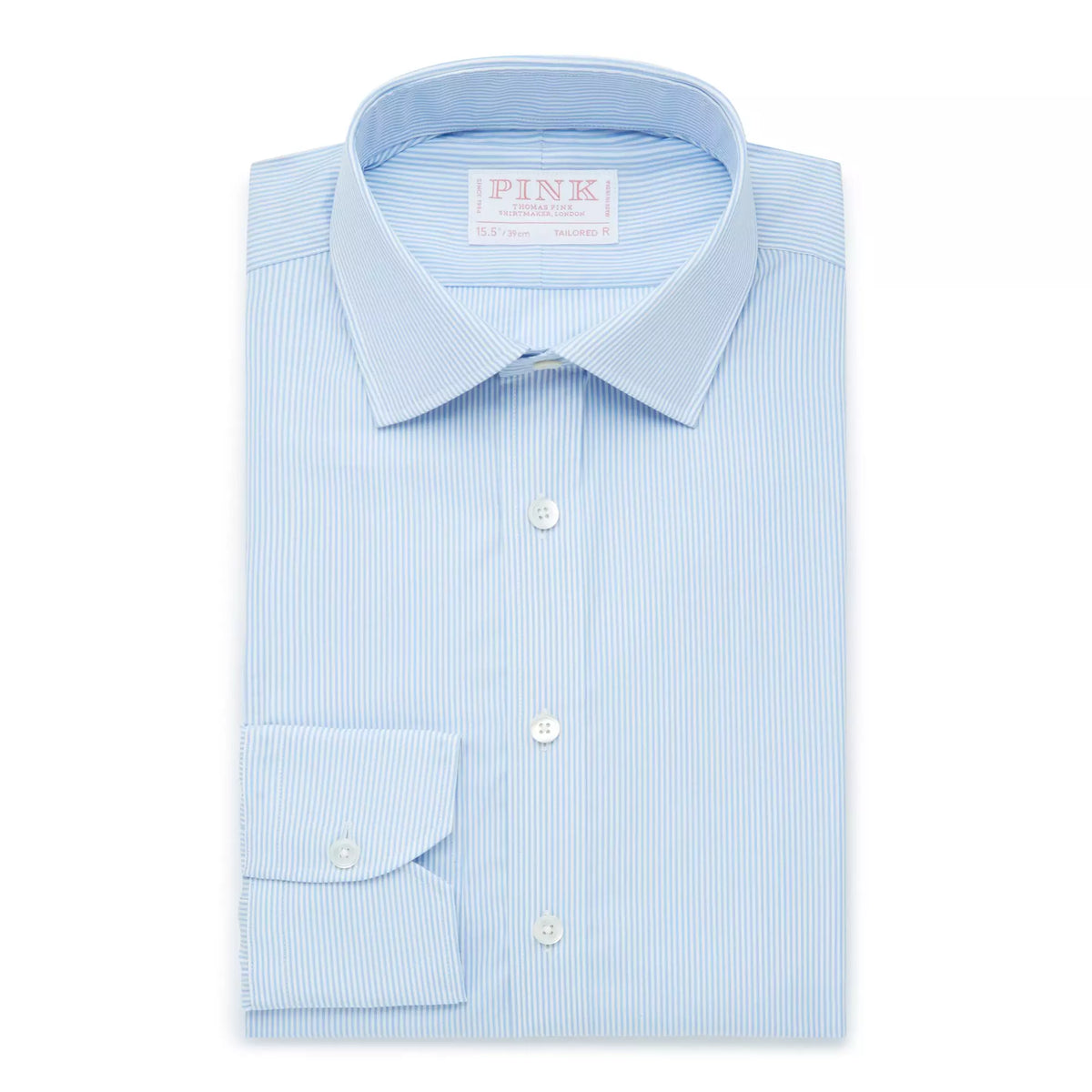 Pale Blue & White Tailored Fit Supraluxe Fine Bengal Formal Shirt