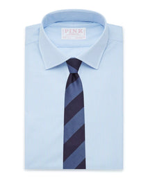 Pale Blue & White Tailored Fit Supraluxe Fine Bengal Formal Shirt