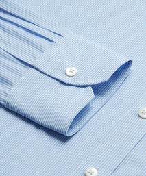 Pale Blue & White Tailored Fit Supraluxe Fine Bengal Formal Shirt
