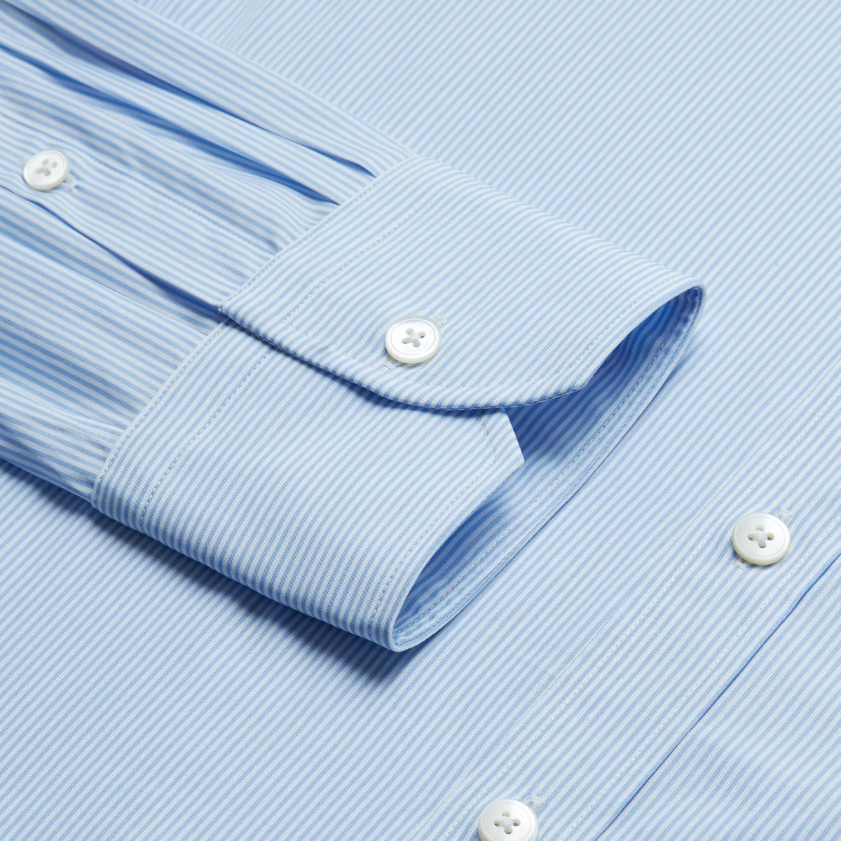 Pale Blue & White Tailored Fit Supraluxe Fine Bengal Formal Shirt