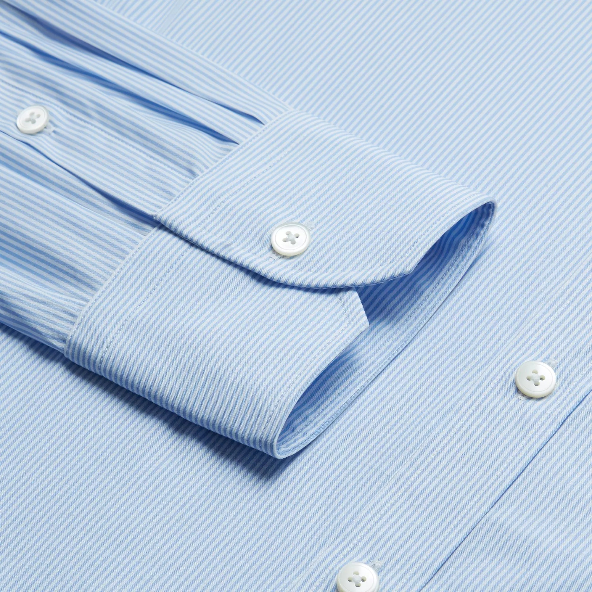 Pale Blue & White Tailored Fit Supraluxe Fine Bengal Formal Shirt