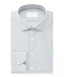Grey & White Tailored Fit Supraluxe Fine Bengal Formal Shirt