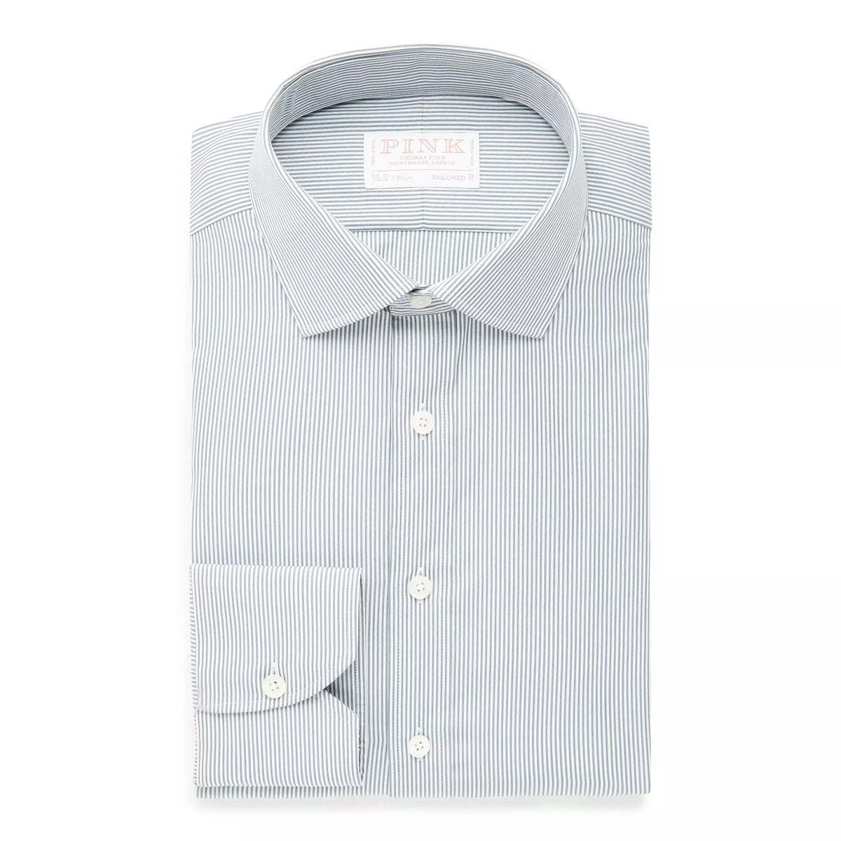 Grey & White Tailored Fit Supraluxe Fine Bengal Formal Shirt