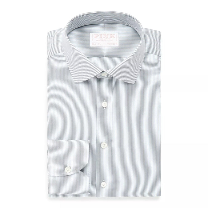 Grey & White Tailored Fit Supraluxe Fine Bengal Formal Shirt