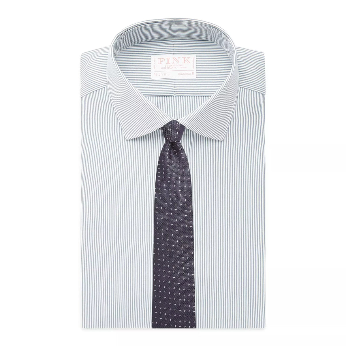 Grey & White Tailored Fit Supraluxe Fine Bengal Formal Shirt