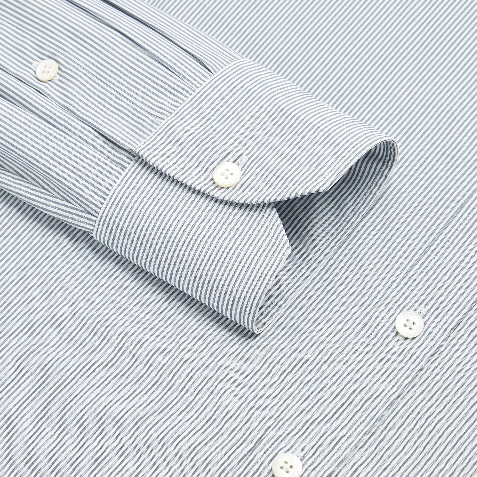 Grey & White Tailored Fit Supraluxe Fine Bengal Formal Shirt