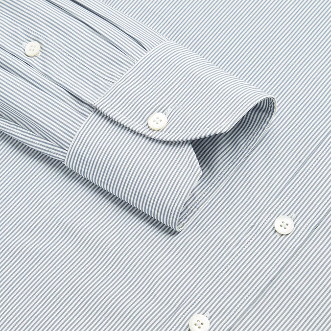 Grey & White Tailored Fit Supraluxe Fine Bengal Formal Shirt
