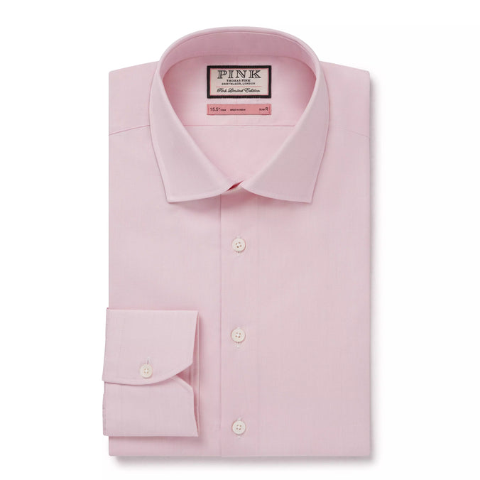 Pale Pink Slim Fit End On End Formal Shirt