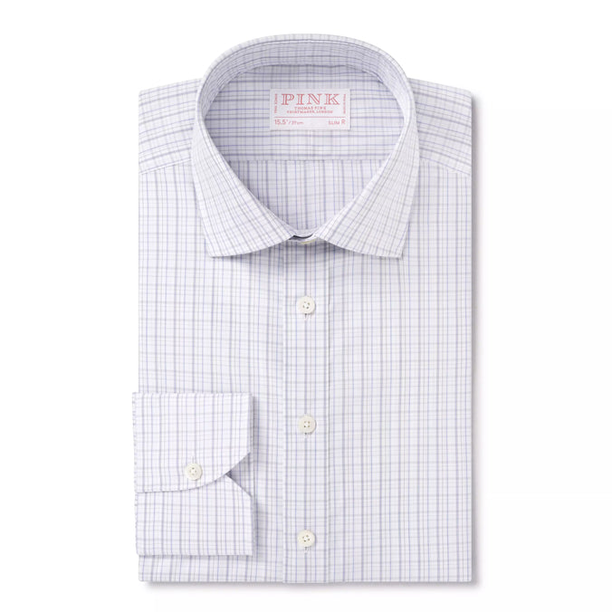 Blue & Grey Slim Fit Supraluxe Multi Check Formal Shirt