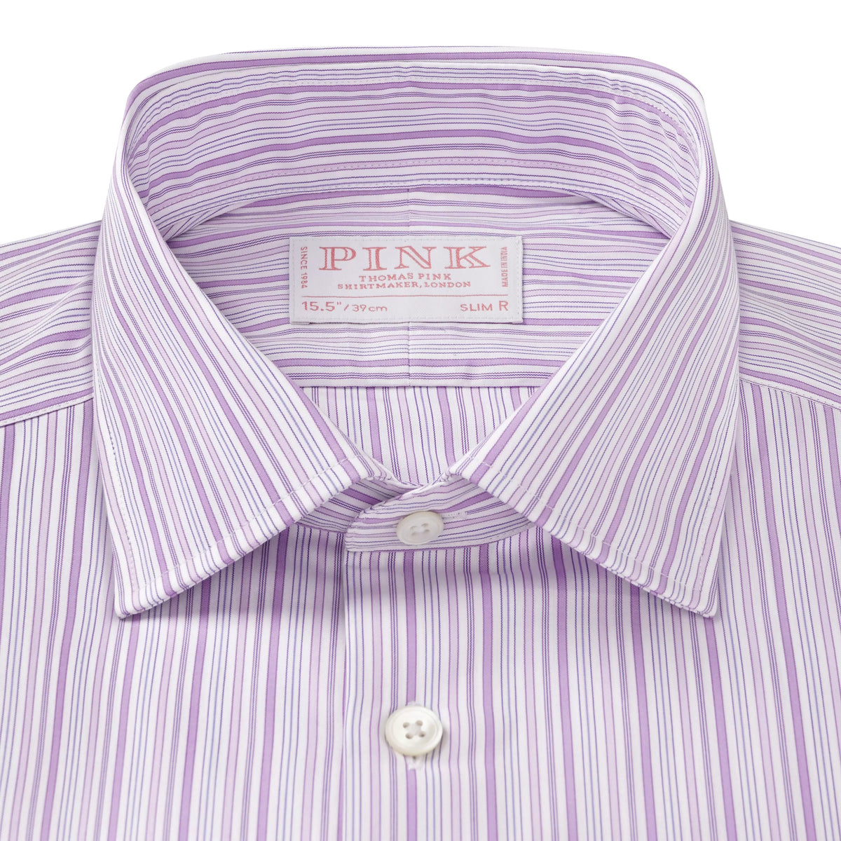 Lilac & White Slim Fit Supraluxe Multi Stripe Formal Shirt
