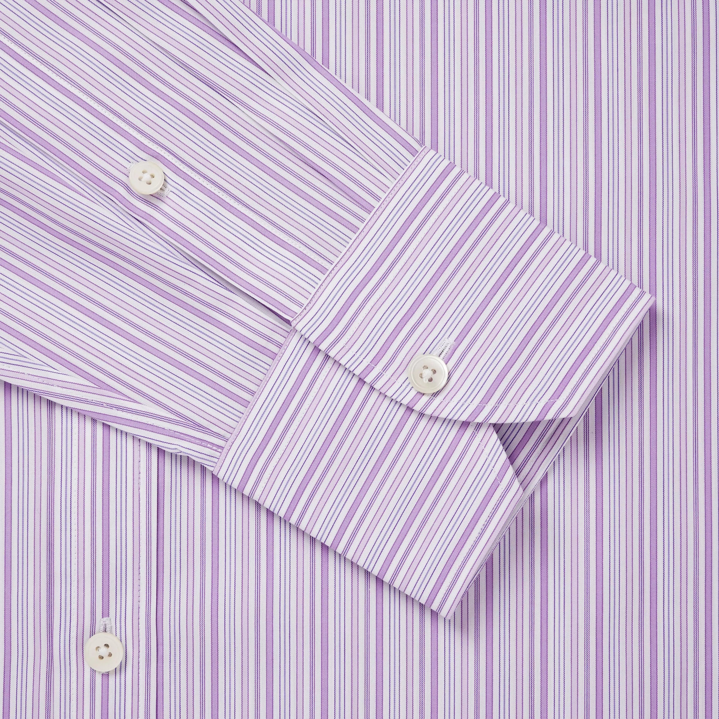Lilac & White Slim Fit Supraluxe Multi Stripe Formal Shirt