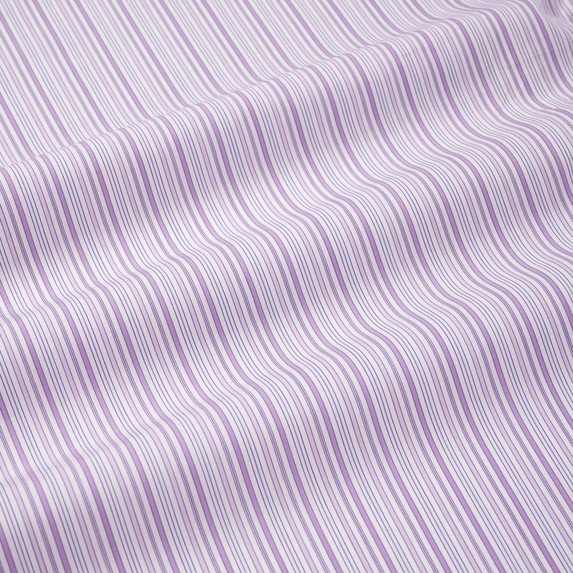 Lilac & White Slim Fit Supraluxe Multi Stripe Formal Shirt