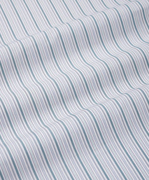 Teal Green & White Slim Fit Supraluxe Multi Stripe Formal Shirt