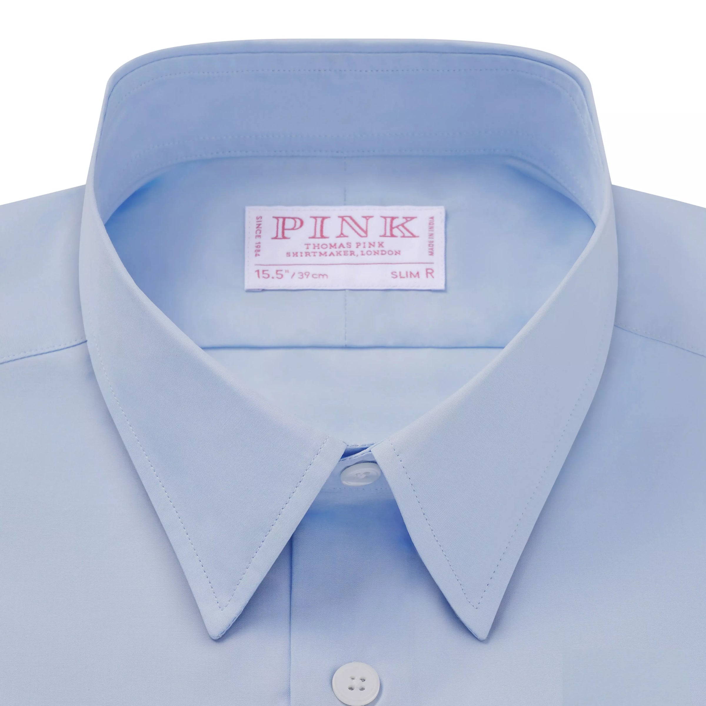Pale Blue Slim Fit Cotton Satin Formal Shirt