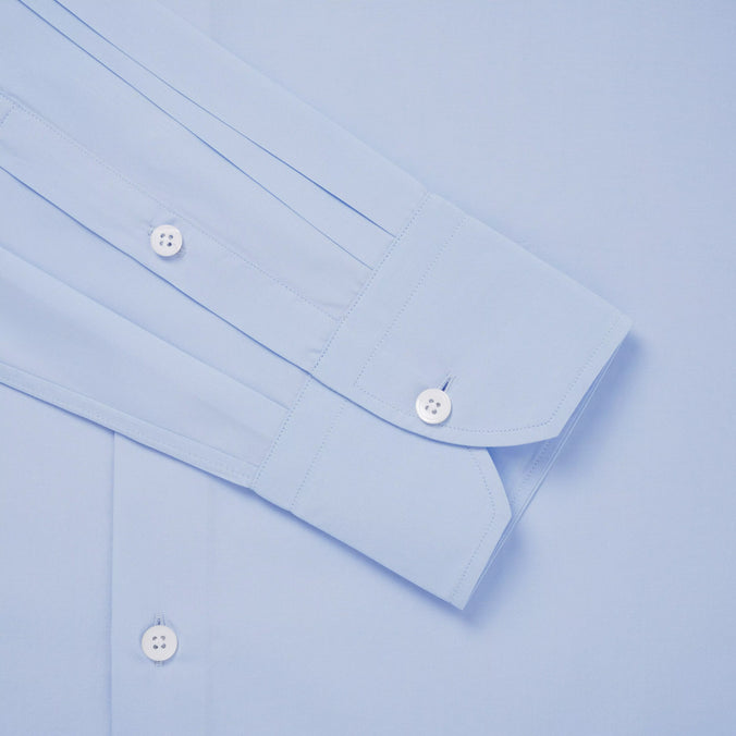 Pale Blue Slim Fit Cotton Satin Formal Shirt