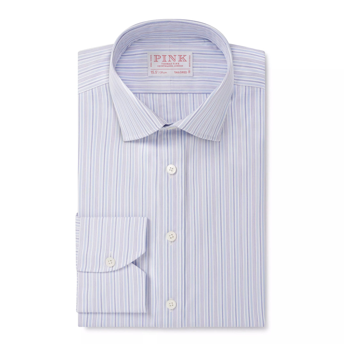 Blue & White Tailored Fit Supraluxe Multi Stripe Formal Shirt