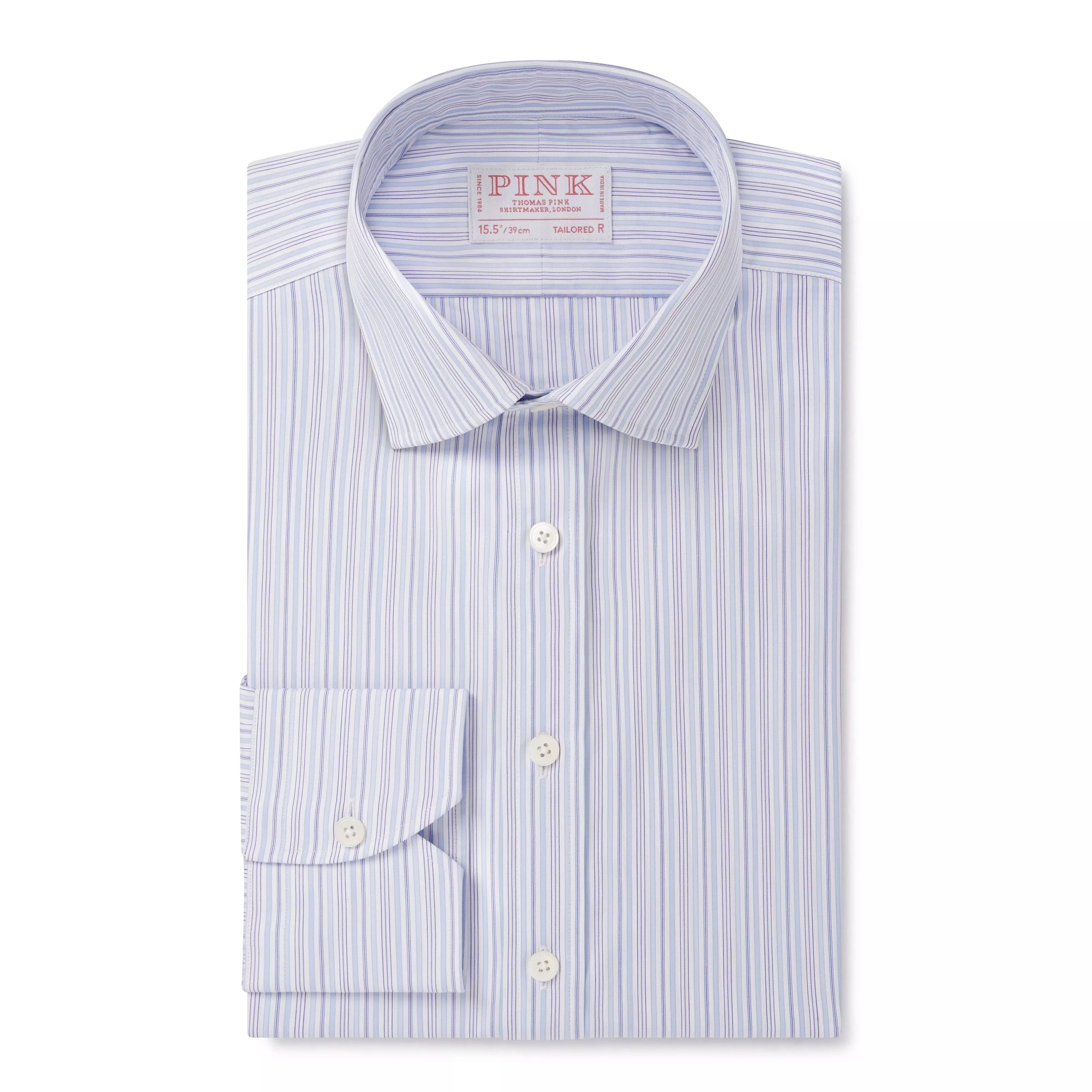 Blue & White Tailored Fit Supraluxe Multi Stripe Formal Shirt