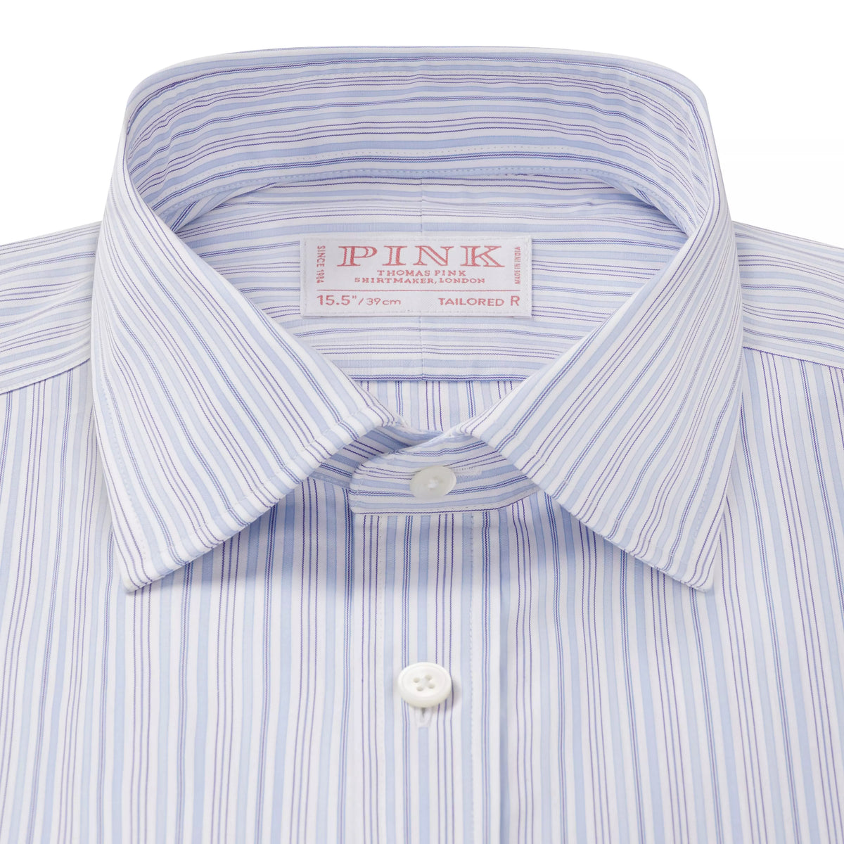 Blue & White Tailored Fit Supraluxe Multi Stripe Formal Shirt