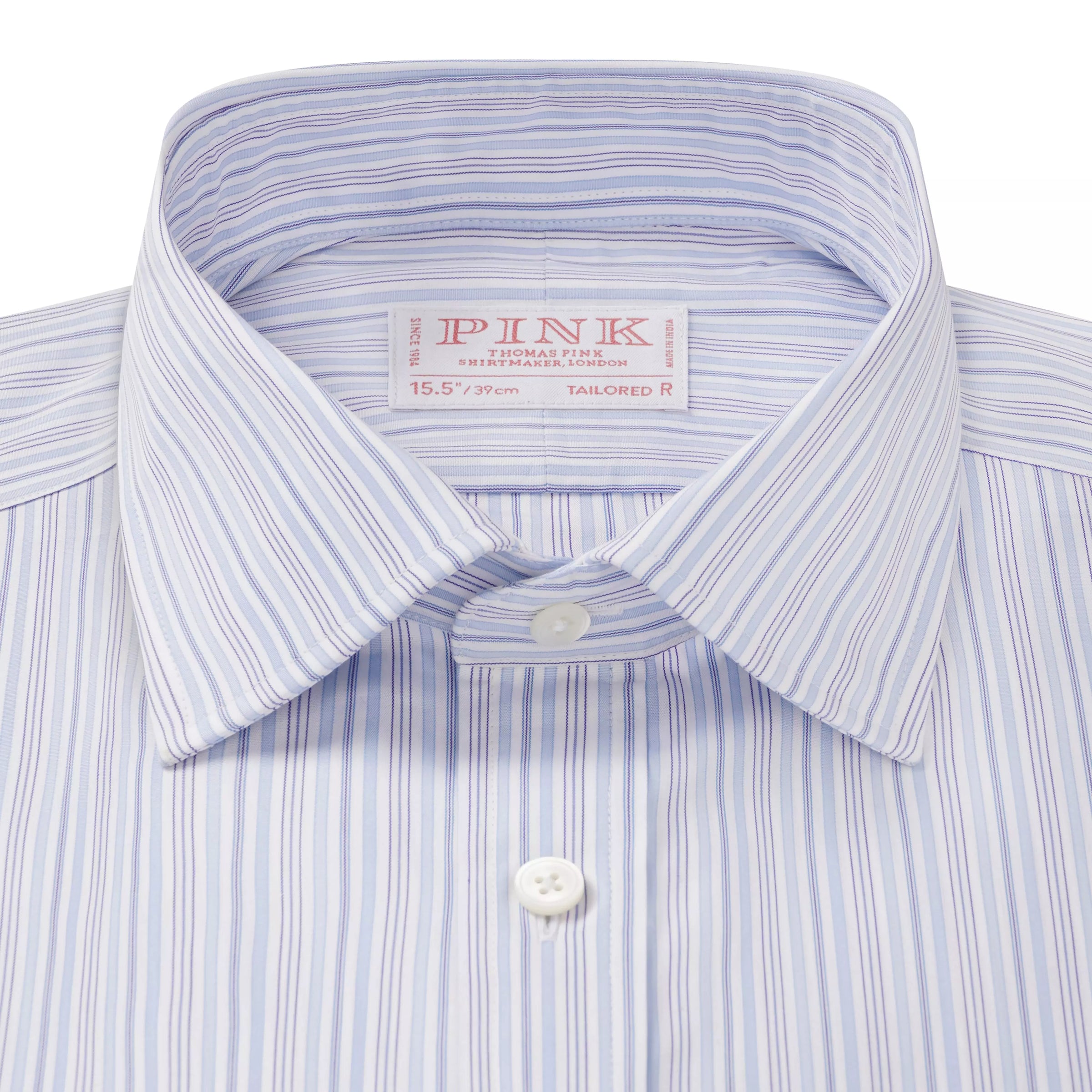 Blue & White Tailored Fit Supraluxe Multi Stripe Formal Shirt
