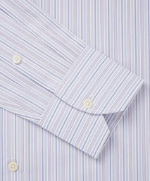 Blue & White Tailored Fit Supraluxe Multi Stripe Formal Shirt