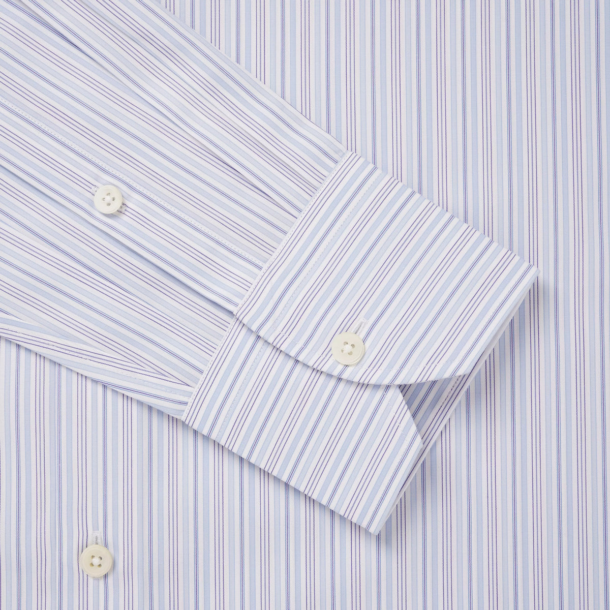 Blue & White Tailored Fit Supraluxe Multi Stripe Formal Shirt