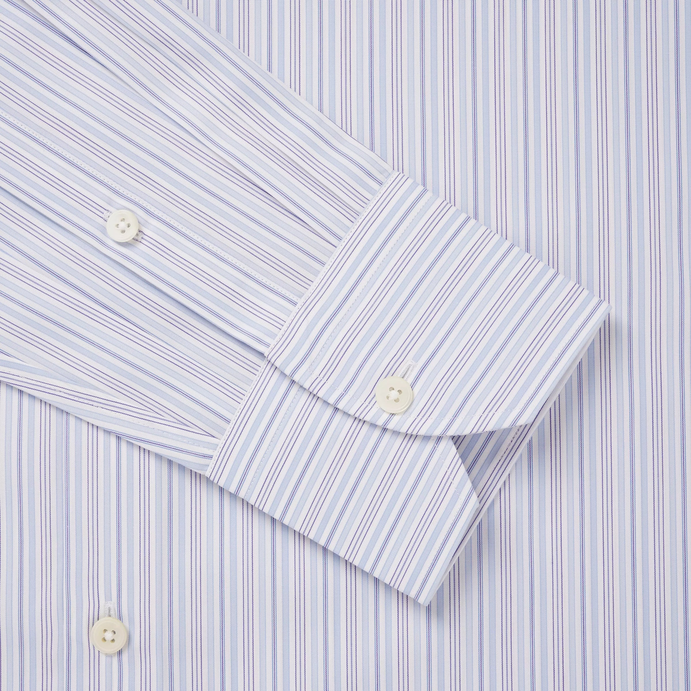 Blue & White Tailored Fit Supraluxe Multi Stripe Formal Shirt