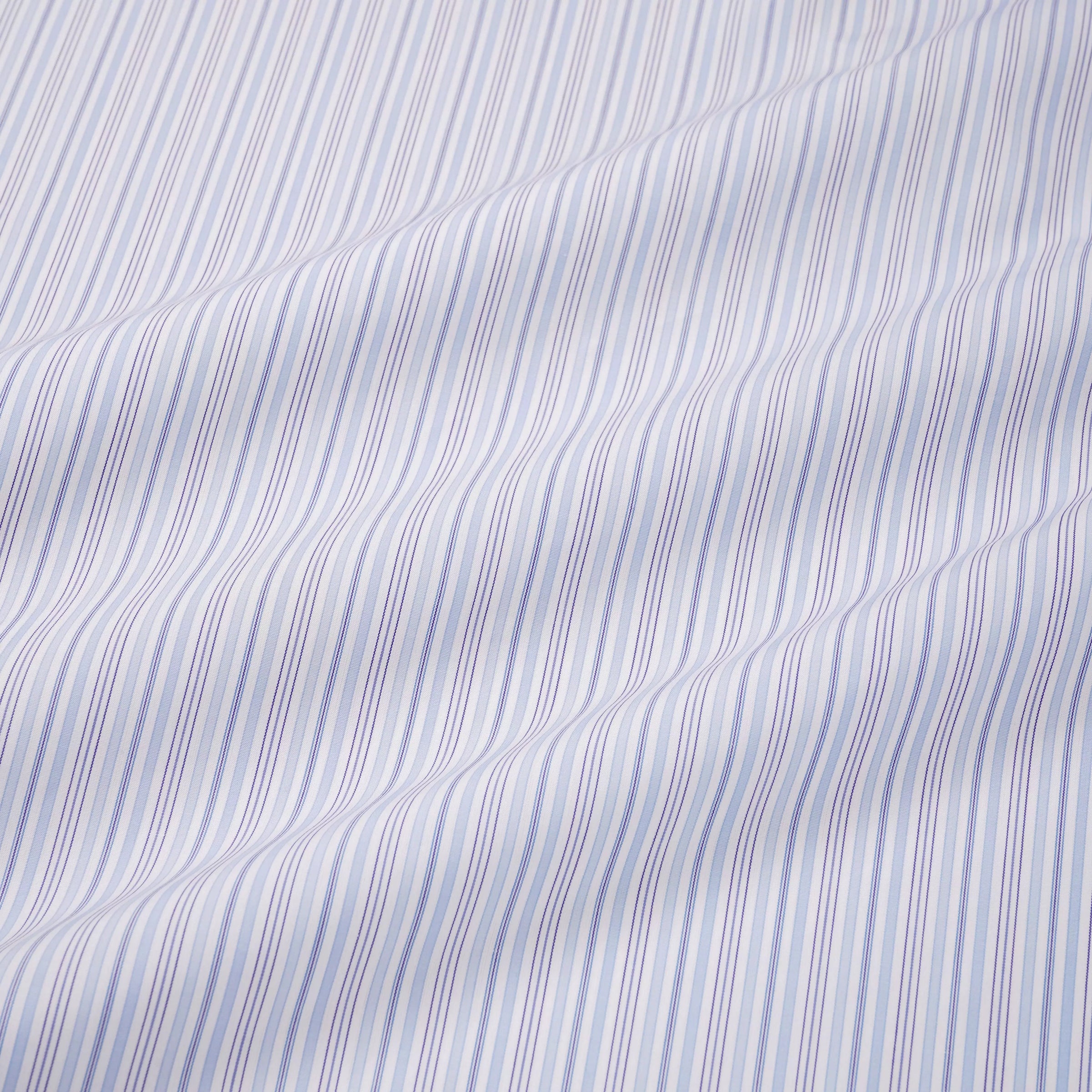 Blue & White Tailored Fit Supraluxe Multi Stripe Formal Shirt