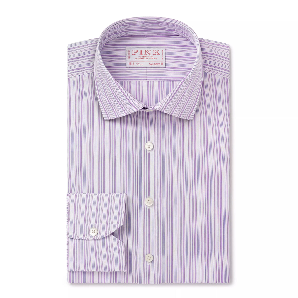 Lilac & White Tailored Fit Supraluxe Multi Stripe Formal Shirt