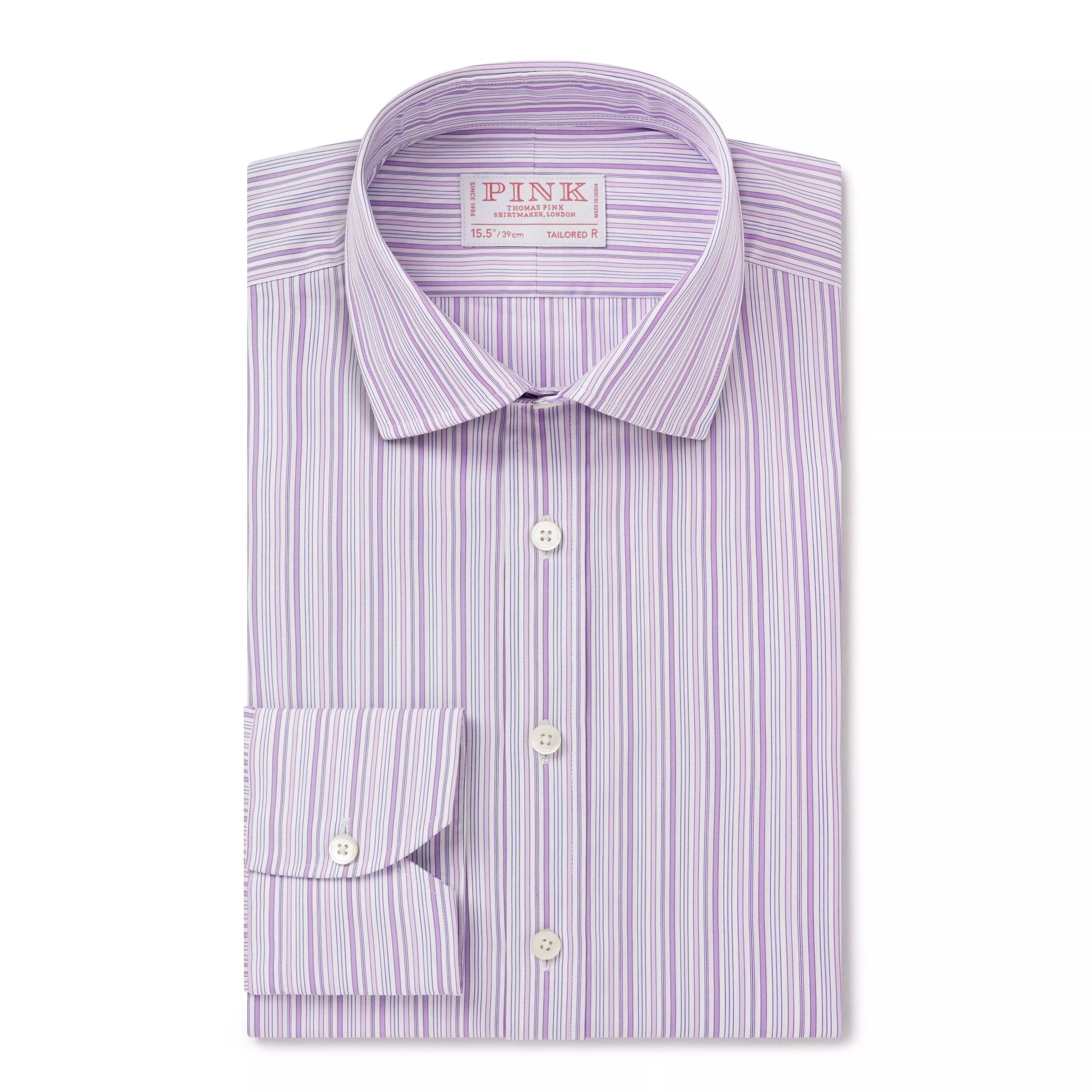 Lilac & White Tailored Fit Supraluxe Multi Stripe Formal Shirt