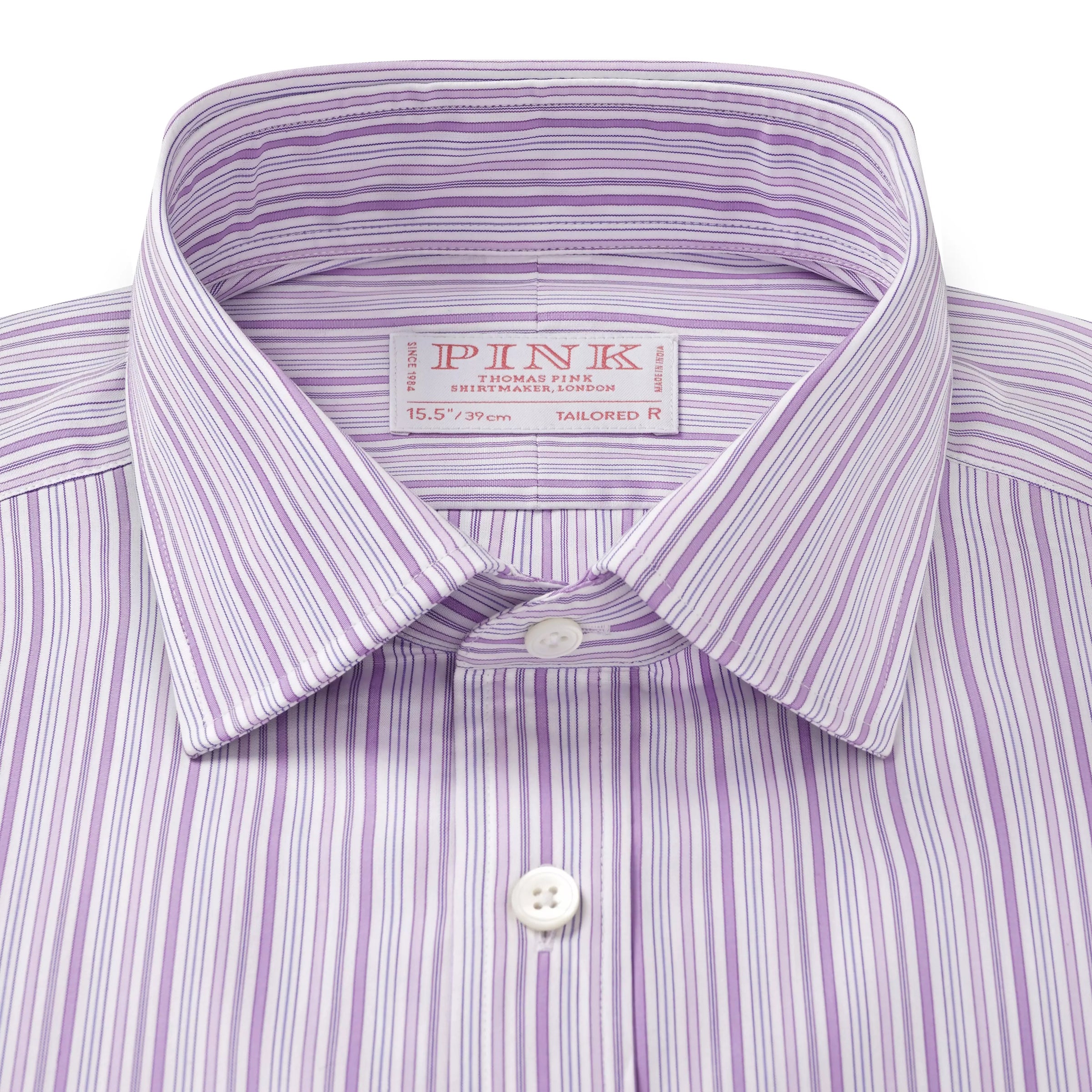 Lilac & White Tailored Fit Supraluxe Multi Stripe Formal Shirt